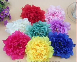 Dia 14cm Big Artificial Silk Peony Flower Heads DIY Decorative Flowers Wedding Dance Costume Backdrop Wall Decoration G14