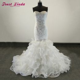High Quality New Fashion Lace mermaid wedding dress Charming Sweetheart Expensive bridal vestido de noiva robe de mariage Real Customize