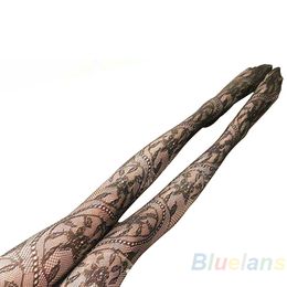 Wholesale- Pattern Shaped Fishnet Lace Tights Pantyhose black 1N5R