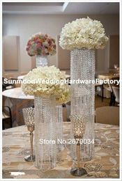 small size )Wholesale trumpet vase for wedding decoration acrylic crystal flower pot