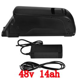 Eu no tax 48v 14ah down tube ebike battery pack with 2A charger for 48v 750W hub motor for 48v 750W 8fun bafang mid motor