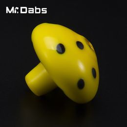 Dhl Coloured Glass Carb Cap Mushroom Carbcap Smoking Accessories with a Hole on Top for Quartz Thermal Banger at Mr Dabs