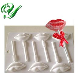 Lollipop Candy Mould Chocolate Mould Pudding mould jelly Mould stand 18cm Lips shaped Plastic Baking Fondant styling tools Soap Ice Cube making