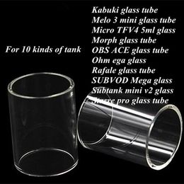 Kabuki Melo 3 mini Micro TFV4 5ml Morph OBS ACE Ohmega Rafale SUBVOD Mega Subtank mini 2 Starre pro Tank Pyrex Glass Tube
