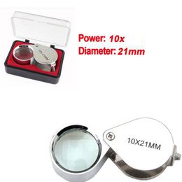 New Metal 10X 21MM Jewellery Folding Loupe Foldable Eye Magnifier Loupe Glass Lens287n