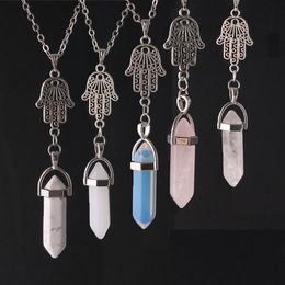 Created Hamsa Symbol Hand Opal Pendant Good Luck Protection Fatima Hand Necklace Women Choker Necklace Jewellery Collier Femme Choker Bijoux