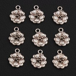 Begonia flowers Spacer Charm Beads Hot 180pcs/lot Antique Silver Pendants Alloy Handmade Jewelry DIY L344