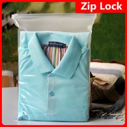 26x39cm Frosted Translucent Clothing Storage Zip Lock Plastic Packaging Bags Matte Clear Garment Package Dress Reusable Organizer Pouch