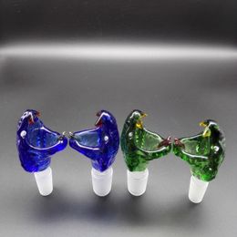 DHL Shipping!!! Wholesale New Snake Head Glass Bowls For Bongs With Blue Green 14mm 18mm Glass Bowl For Glass Oil Rigs Glass Bongs