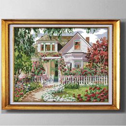 Europe home Garden Villa , DIY handmade Cross Stitch Needlework Sets Embroidery kits paintings counted printed on canvas DMC 14CT /11CT