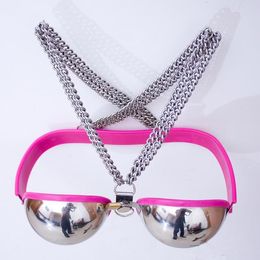 Stainless Steel Breast Bra female chastity belt,Top quality chastity female belts,sex toys for couples female sex slave