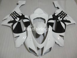 Bodywork plastic fairing kit for Kawasaki Ninja ZX6R 2007 2008 white black motorcycle fairings set ZX6R 07 08 MA06