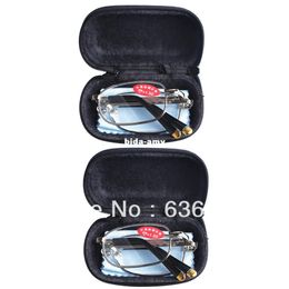 2 PRS Mens Womens Folding Travel Business Reading Glasses with Case in 7 Strengths +1.00, 1.50, 2.00, 2.5, 3.0, 3.5 & 4.0