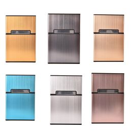 Home Use Portable Men's Light Aluminum Pocket Cigar Cigarette Case Box Storage Tobacco Holder Container 6 Colors