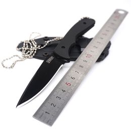 steel knife necklace Canada - 7223 Necklace Knife Tactical Fixed Blade Knife 440A Stainless Steel Titanium Handle 58HRC Outdoor Survival Tool Straight Hunting Household