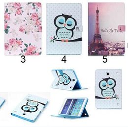 Flower Beautiful Cover Owl PU Leather Fashion Wallet Flip Magnetic Case For Samsung Galaxy Tab A 8.0 T350 Tab A 9.7 T550
