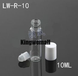 300pcs/lot 10ML Travel Refillable Glass Perfume Roll-on Empty Bottle Cosmetic Packaging LW-R-10