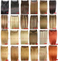 16"-28" One Piece Set 70g-200g 100% Brazilian Remy Clip-in Human Hair Extensions 5 Clips Natural Straight
