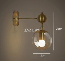 Gold modo wall lamp modern wall sconce modo wall light glass shade lighting iron fixture lights 1 globe 2 globe golden Colour