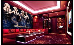 3d Photo Wallpaper Custom 3d Wall Murals Marilyn Monroe Five Continuous Walls Murals 3d Living Room Wall Decor