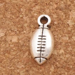 Antique Silver Soccer Rugby Football Sports Spacer Charm Beads 300pcs/lot Pendants Alloy Handmade Jewellery DIY L567 15.4x7.1mm