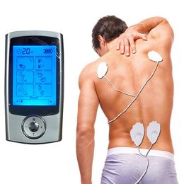 16 Modes TENS Unit Digital Electronic Pulse Massager Therapy Muscle Full Body Mini Acupuncture Magnetic Therapy Tens Massage Free by DHL