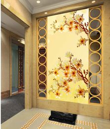 Custom any size Colorful magnolia flower entrance mural 3d wallpaper 3d wall papers for tv backdrop