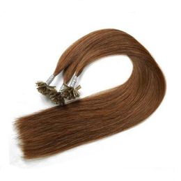 100s/pack 18"20"22''24''Remy human hair Nail Tip/U Tip Human Hair Extensions#4#6#8 Dark brown