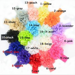 23 Colors Baby Chiffon Dots Big Flower Lace Hairband Head Bands Infant Toddler Headbands Kids Elastic Headwrap Children Hair Accessory A114