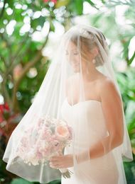 3M One layer Without comb Wedding Veil Cut Edge Bridal Veil white Ivory Champagne 936p