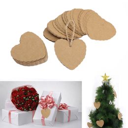 50pcs Kraft Paper Christmas Tree Hang Tags Christmas Decor Gift Tags Cards Grace