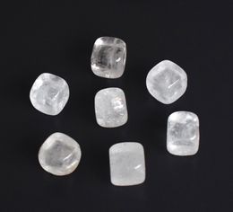 7 pieces Natural Tumbled Clear Quartz Carved Cube Crystal Reiki Healing Semi-precious Stones with a Free Pouch