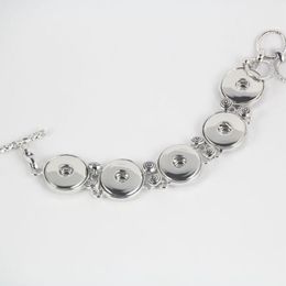Hot Wholesale Snap Bracelet&Bangles Newest Design Antique Silver Plated Vintage Chain noosa chunks Bracelet 6 Styles Fit Snaps Jewellery
