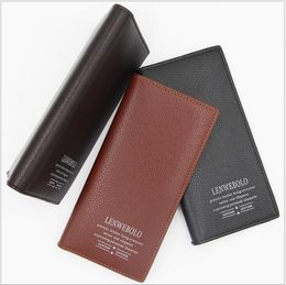 Hot selling business men's wallet with long and thin large capacity multi-card color new fire wallet wallet