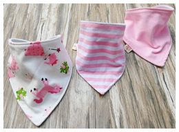 3pcs/set Baby cotton Bibs burp Cloths Newborn double layer girls boys Waterproof Triangle Saliva Towel animal owl polka dot style bib YE010