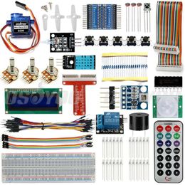 Freeshipping Raspberry Pi 3 Starter Kit Ultimate Leaning Suite HC-SR501 Motion Sensor 1602 LCD SG90 Servo LED Relay Resistors