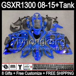 8gifts For SUZUKI Hayabusa GSXR1300 2008 2009 2010 2011 black flames 14MY33 GSXR-1300 GSX R1300 GSXR 1300 2012 2013 2014 2015 blue Fairing