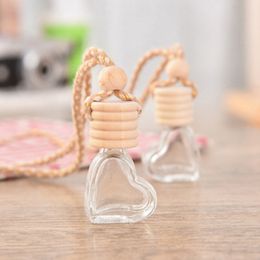 Hanging Car Air Freshener Perfume Diffuser Fragrance Empty Refillable Bottle Home Car Air Purifier Hanging with Wooden Cap and Plastic Plug