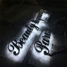 Factory Outlet Stainless steel backlit led signage for shop/store sign/company name logo/restaurant front signages