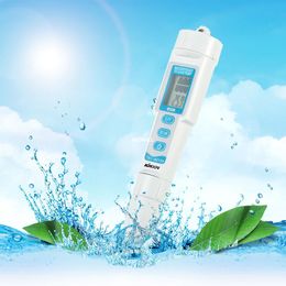 Freeshipping 3 in 1 aquarium Drink Water Quality Tester medidor de ph for aquarium PH Monitor Pen Type EC TEMP meter Acidometer