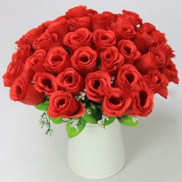 Single affectionate artificial rose bud valentine's day gift silk flowers Wedding decoration The bride bouquet