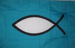 Christian Jesus Christ Fish Flag 3ft x 5ft Polyester Banner Flying 150* 90cm Custom flag C2