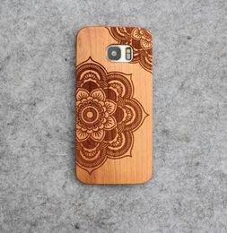 Luxury Carving Wood Cases For Iphone 5 6 6s plus 7 Phone Cover Real Bamboo Wooden Case For Samsung Galaxy S6 S7 edge S5