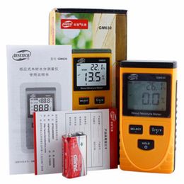 Freeshipping 100% original Digital Wood Moisture Metre Temperature Humidity Tester Induction Moisture Tester LCD Display Hygrometer GM630