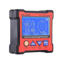 Freeshipping High-precision Dual Axis Digital Angle Protractor Dual-axis Digital Display Level Gauge with 5 Side Magnetic Base