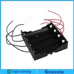 Freeshipping 15pcs/lot DIY 4-Slot 18650 Battery Holder Case Storage Box with 8 Wire Leads for 4*18650