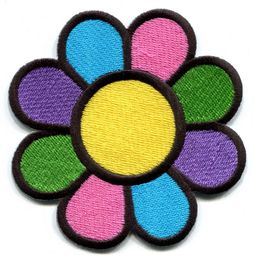 WholeSale Custom Pretty Design Flower power boho hippie retro love peace applique iron-on patch free shipping