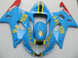 Lower price fairing kit for Suzuki GSXR600 01 02 03 blue red bodywork fairings set GSXR750 2001 2002 2003 IY15