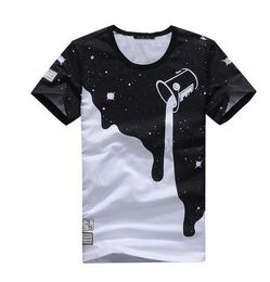 2017 Yaz Yeni Moda erkek Tees Kısa Kollu T Gömlek Süt Baskılı Pamuk T-shirt 3D Tasarımcı Giyim M-XXL Golf T-shirt
