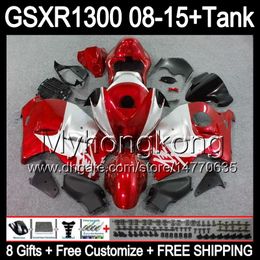 gloss red 8gifts For SUZUKI Hayabusa GSXR1300 08 15 GSXR-1300 14MY94 GSXR 1300 GSX R1300 08 09 10 11 12 13 14 15 TOP red black Fairing Kit